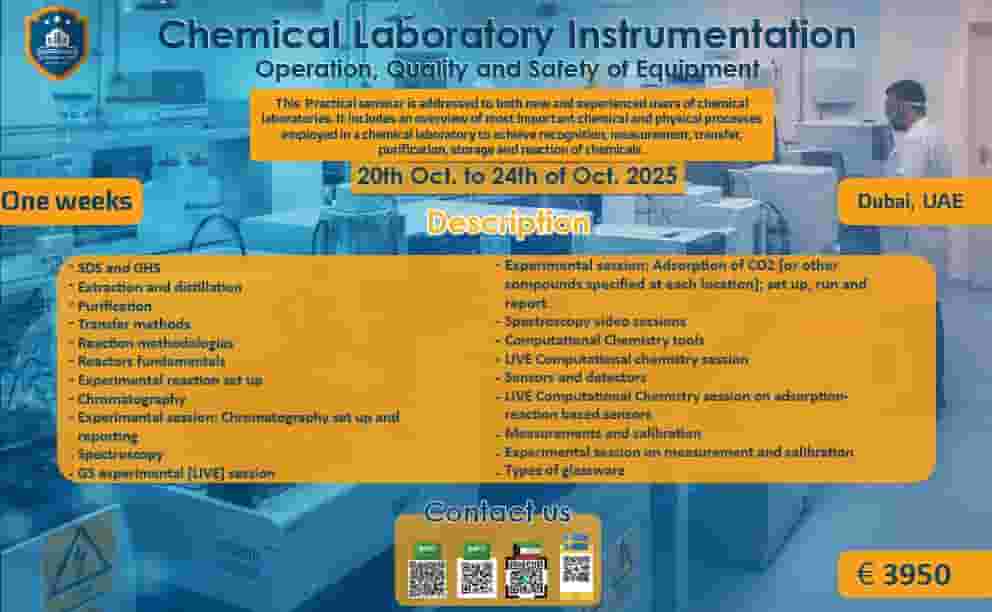 دورة تدريبية في دبي أجهزة المختبرات الكيميائية التشغيل دورة تدريبية في دبي أجهزة المختبرات الكيميائية التشغيل